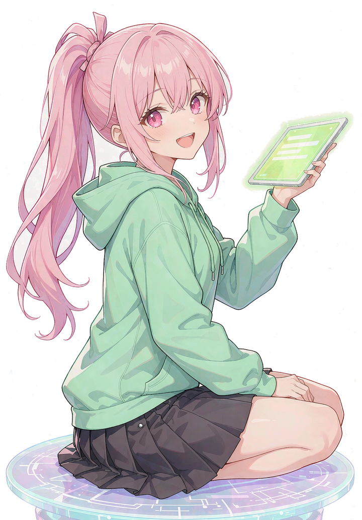 二次元风格的看板娘角色插画